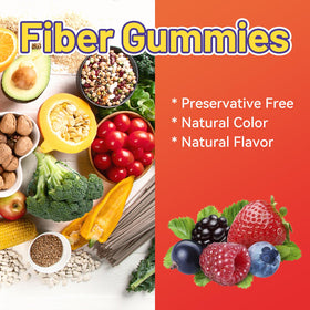 Gummies de fibres SmildeHeal sur une table avec une lumière naturelle