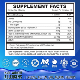 Gummies de Folate L-Méthylé dans une main, vue de près