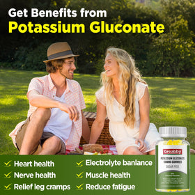 Gummies de Gluconate de Potassium GREABBY, goût citron naturel