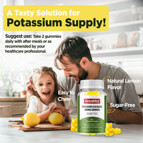 Gummies de Gluconate de Potassium GREABBY, ingrédients naturels