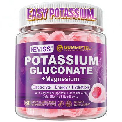 Gummies de Gluconate de Potassium NEVISS 1300mg, vue de face