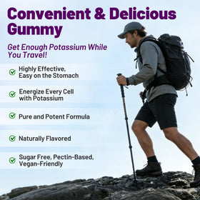 Gummies de Gluconate de Potassium NEVISS, en détail sur une assiette