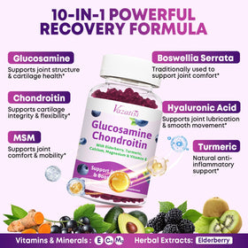 Gummies de glucosamine chondroitine Vazatisi dans un verre
