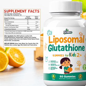 Gummies de glutathion Juneno, mise en avant du goût orange