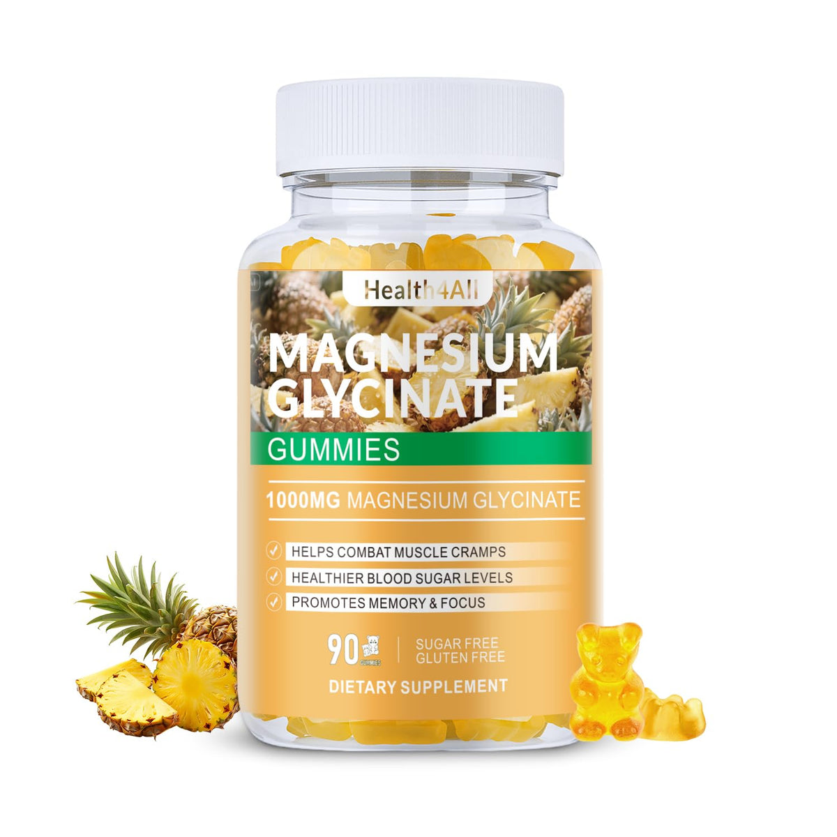 Gummies de Glycinate de Magnésium 1000mg Health4All, informations nutritionnelles