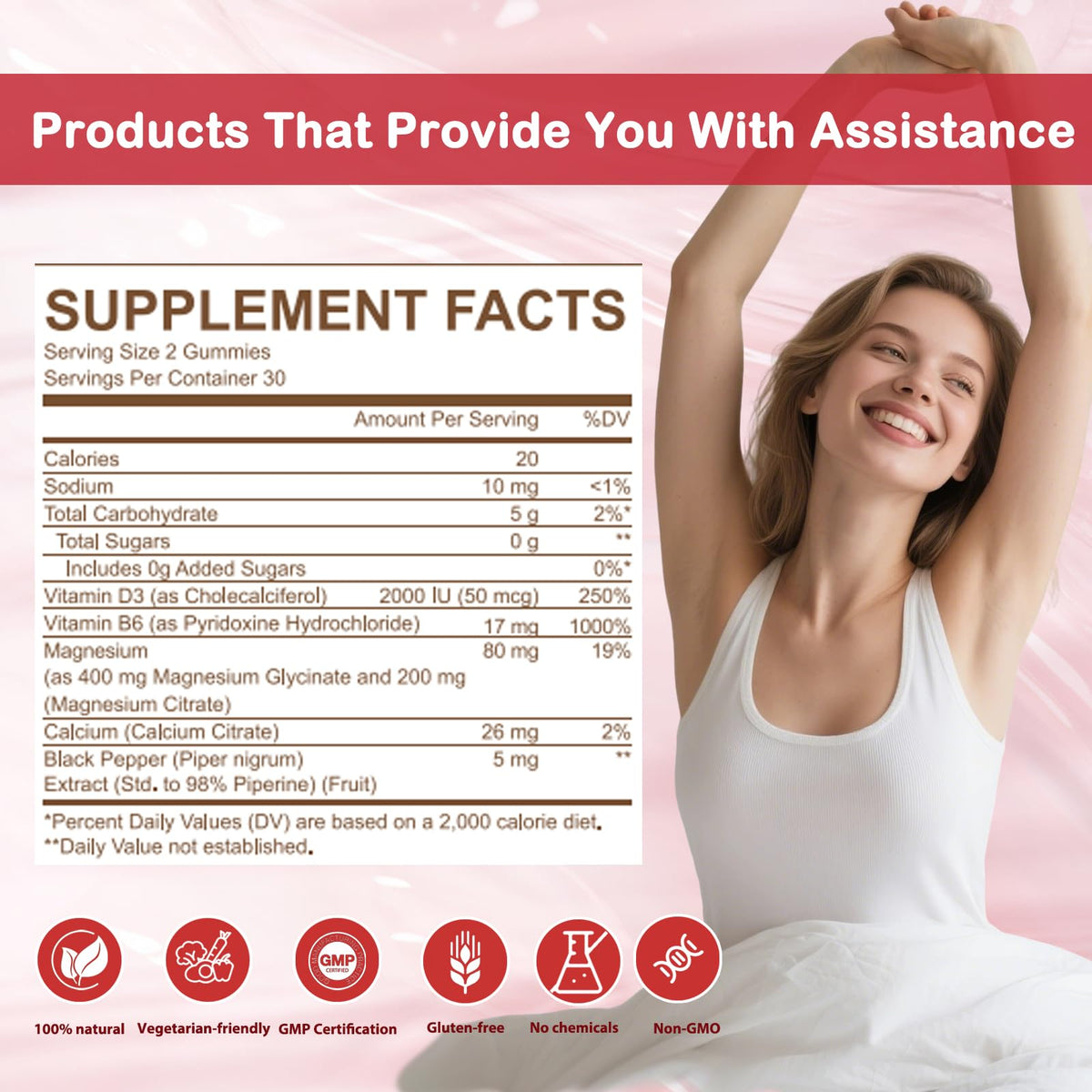 Gummies de Glycinate de Magnésium Aiwevon 400mg sur une table