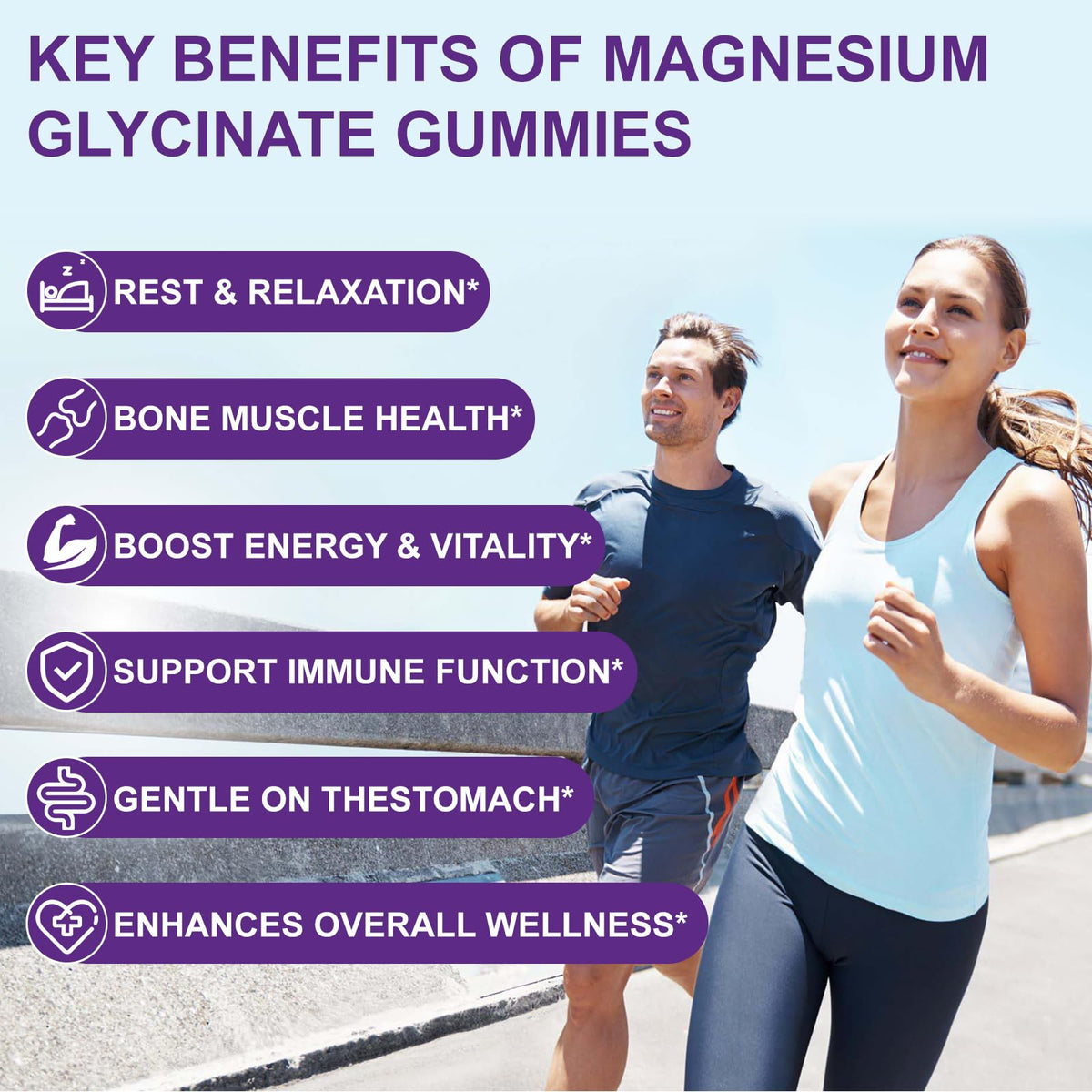 Gummies de glycinate de magnésium Babivek sur fond blanc