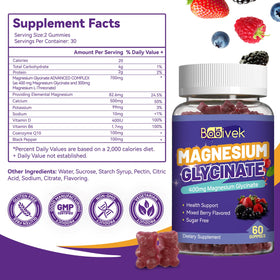 Gummies de glycinate de magnésium Babivek sur une table en bois