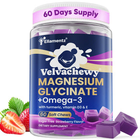 Gummies de Glycinate de Magnésium ELLAMENTZ 500mg avec Omega-3 1000mg, vue de face