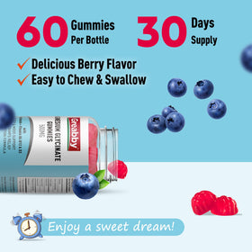 Gummies de glycinate de magnésium GREABBY, goût myrtille
