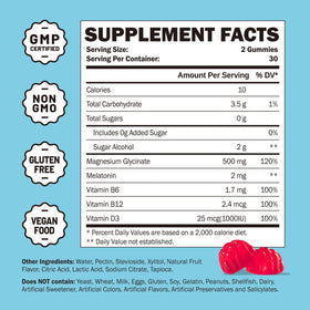 Gummies de glycinate de magnésium GREABBY, pot ouvert avec gummies visibles