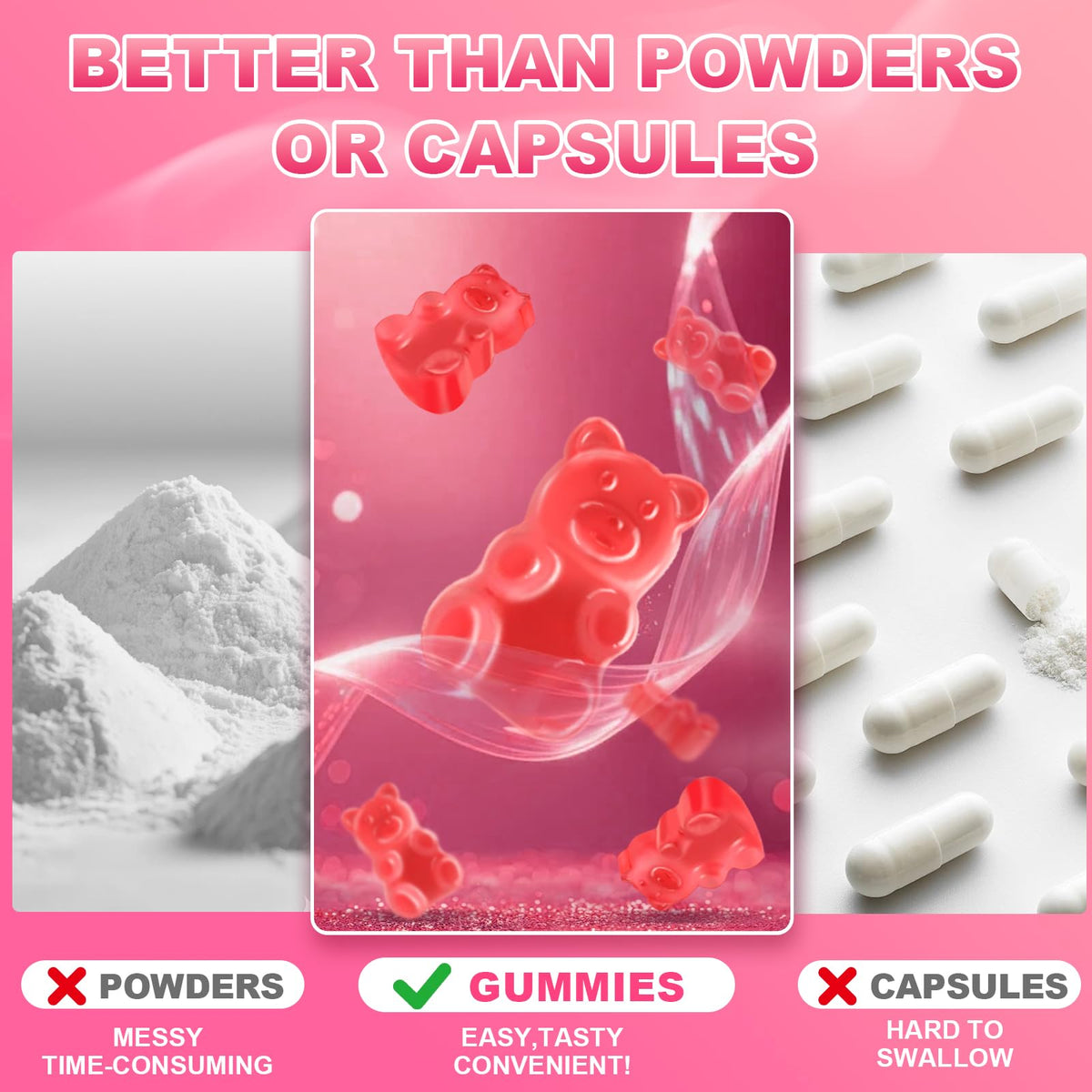 Gummies de Glycinate de Magnésium JAENFW avec un arrière-plan de nature