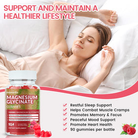 Gummies de Glycinate de Magnésium maxmedix à côté d'autres fruits
