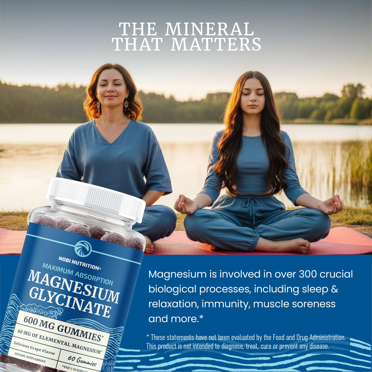 Gummies de glycinate de magnésium Nobi Nutrition, ingrédients principaux