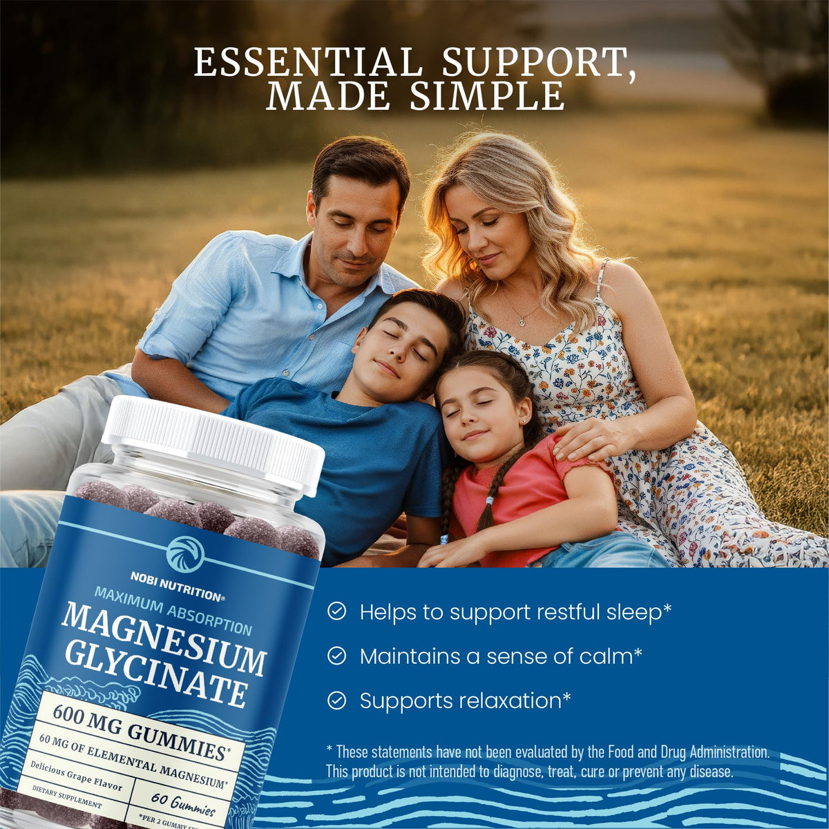 Gummies de glycinate de magnésium Nobi Nutrition, présentation des gummies