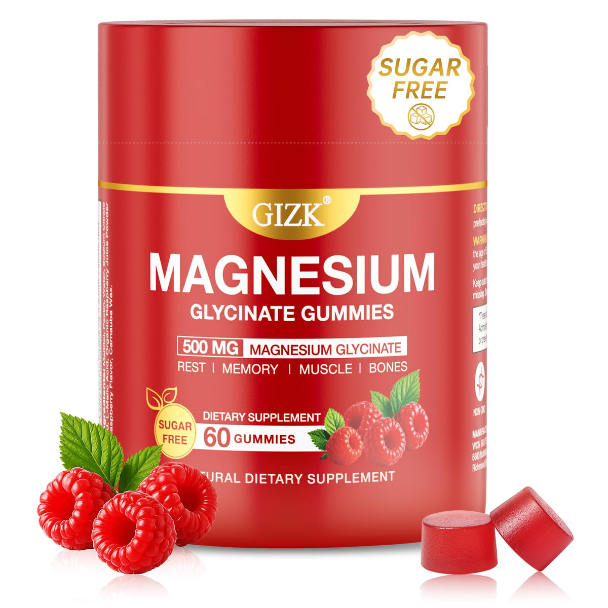 Gummies de Glycinate de Magnésium SAYIDON, goût framboise, vue de face