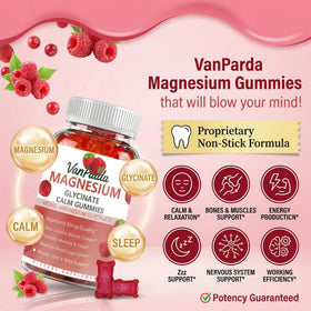 Gummies de Glycinate de Magnésium Van Paida, ingrédients sur l'emballage
