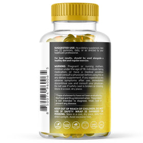 Gummies de Glycinate de Magnésium WELLNESS LABSRX avec fruits tropicaux en arrière-plan