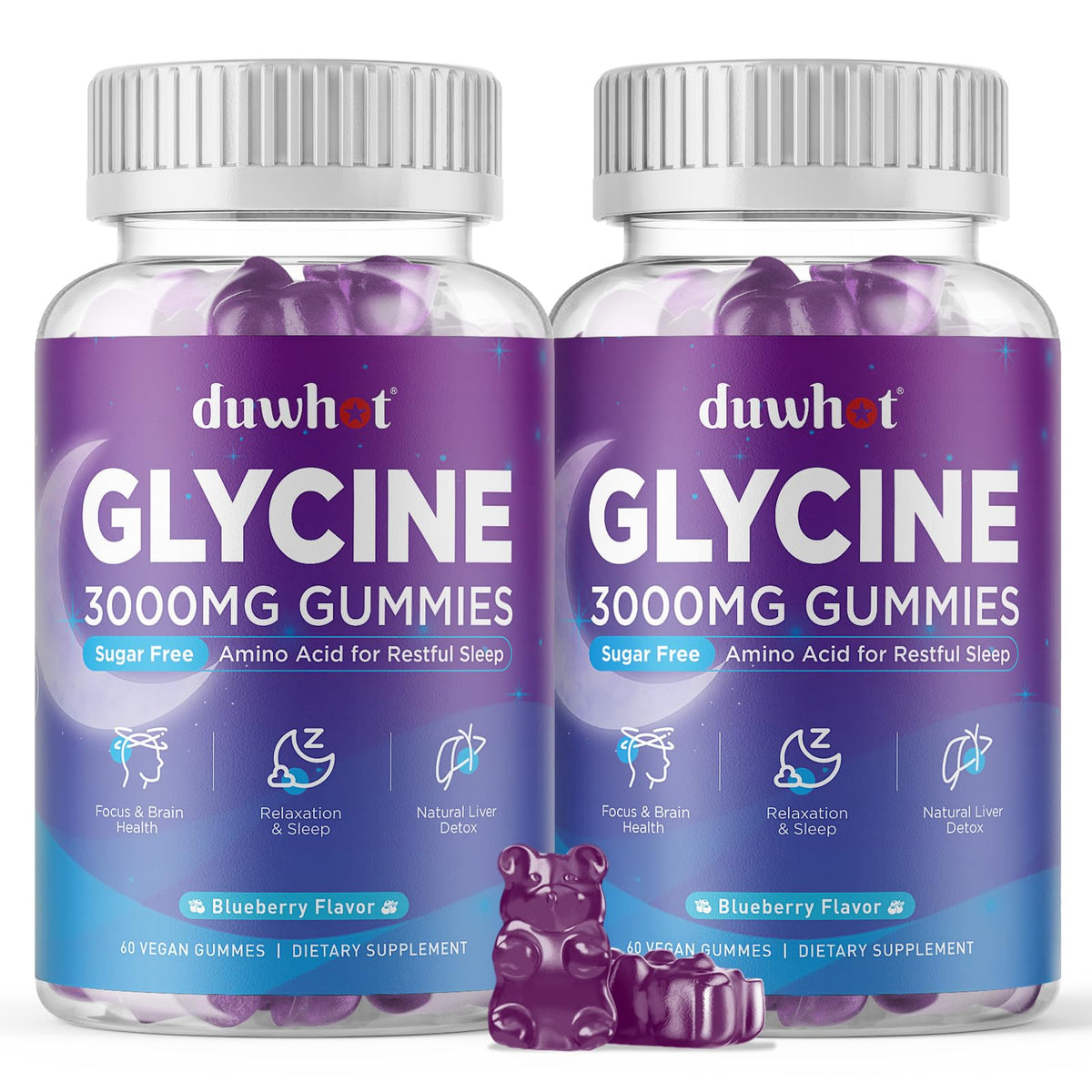 Gummies de Glycine duwhot, 3000 mg, 120 gummies en pot