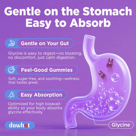 Gummies de Glycine duwhot, pot ouvert avec gummies à l'intérieur