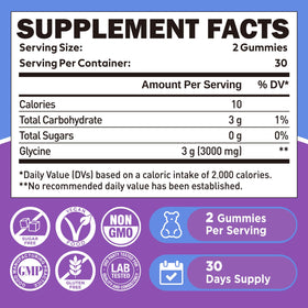 Gummies de Glycine duwhot, vue de face avec étiquette