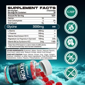Gummies de glycine Vitalord avec goût myrtille en gros plan