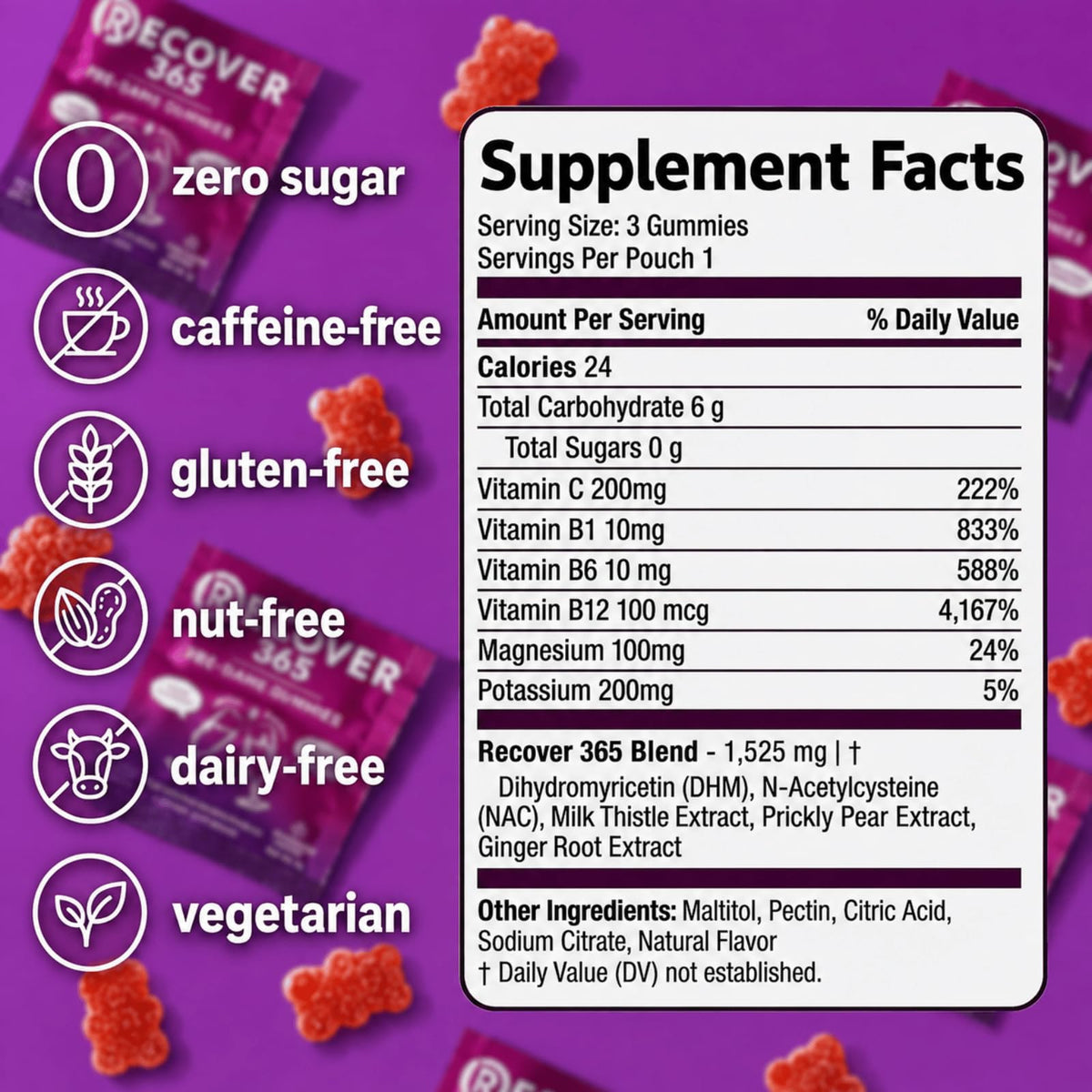 Gummies de Gueule de Bois use 365, présentation sur fond neutre