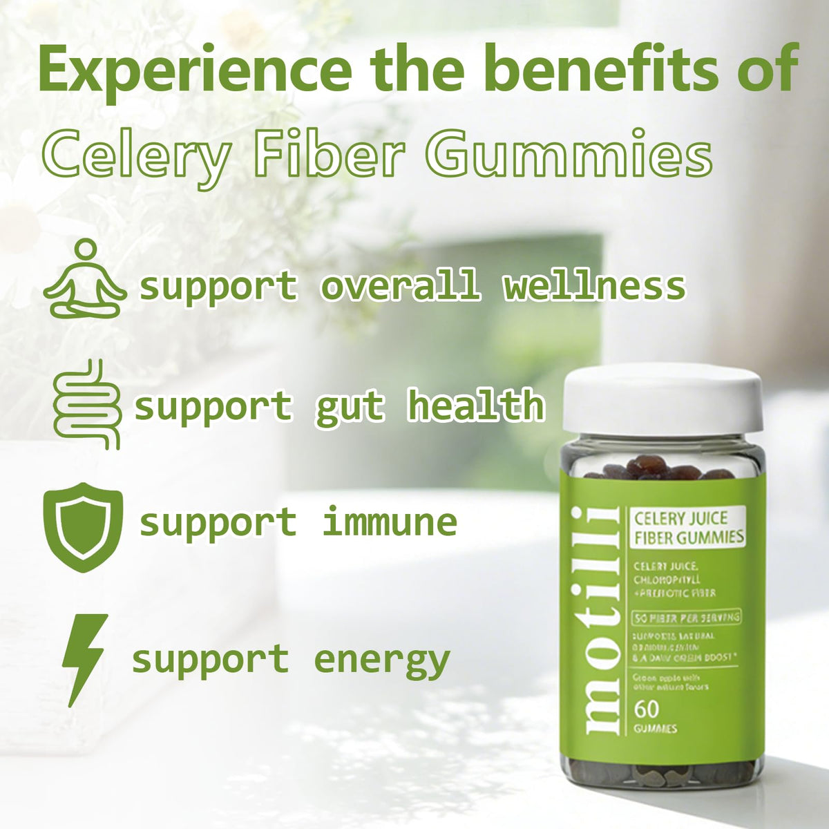 Gummies de jus de céleri JLQJLQ, prise en main