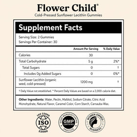 Gummies de lécithine de tournesol Flower Child, emballage ouvert