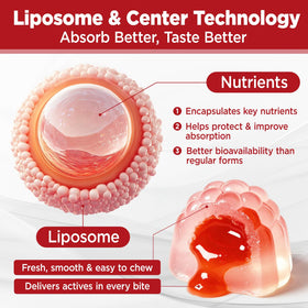 Gummies de liposomal astaxanthine 12mg duwhot, texture et couleur