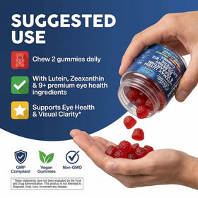Gummies de Luthéine et Zéaxanthine avec des vitamines B12 et D