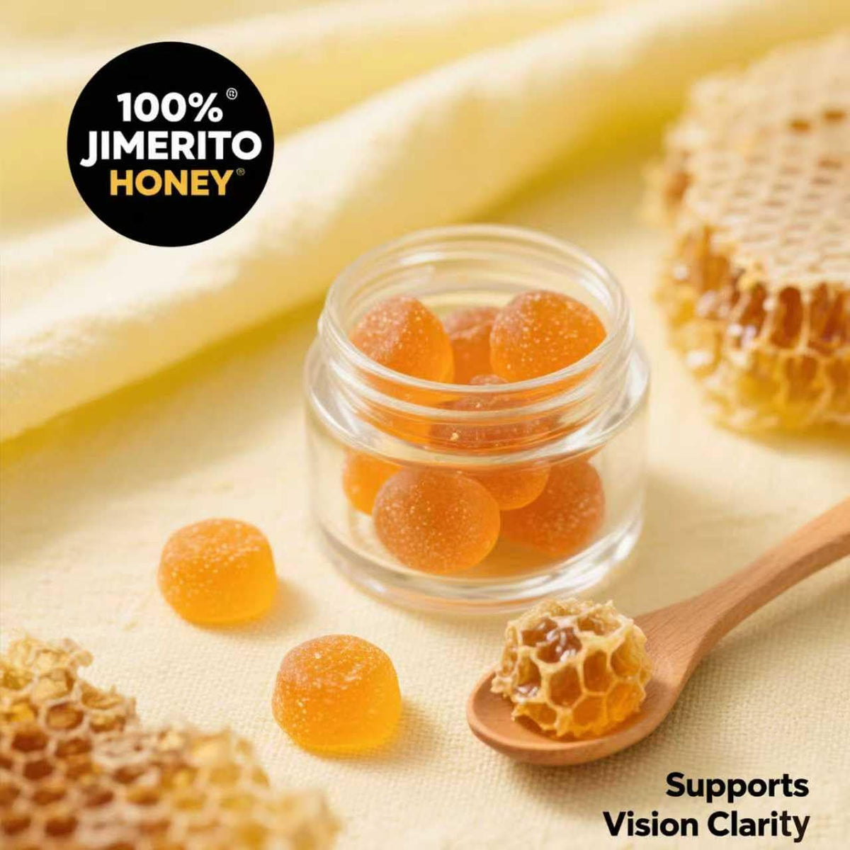 Gummies de luthéine SOULRAZY, boîte sur une surface en bois
