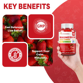 Gummies de magnésium 400mg, prise en main pour consommation