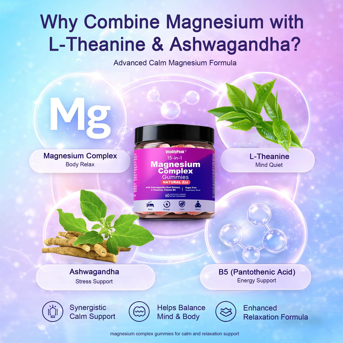 Gummies de Magnésium 400mg VitalityPeak dans une main