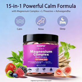 Gummies de Magnésium 400mg VitalityPeak montrant la texture des bonbons