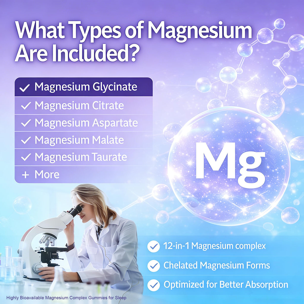 Gummies de Magnésium 400mg VitalityPeak sur une table en bois