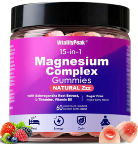Gummies de Magnésium 400mg VitalityPeak vue de face avec emballage