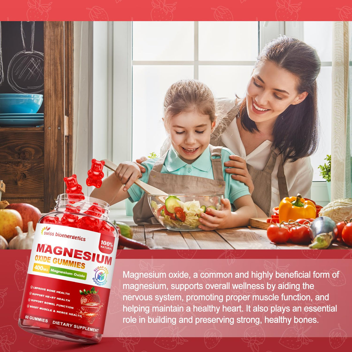 Gummies de magnésium 400mg, vue de côté montrant la texture