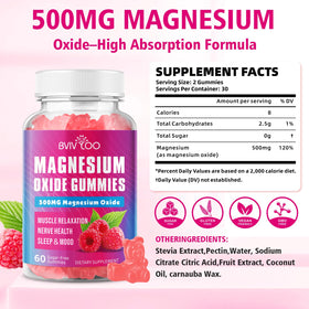 Gummies de Magnésium 500mg BVIVLOO, vue arrière du paquet