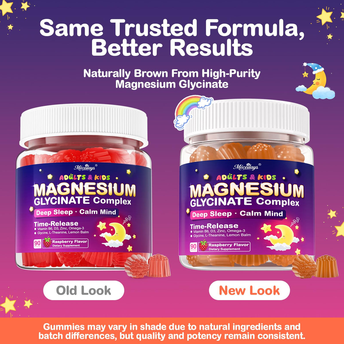 Gummies de magnésium à côté d'un verre d'eau