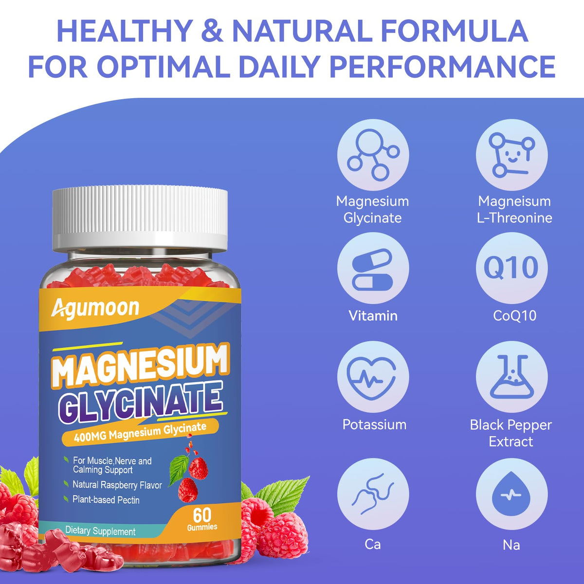 Gummies de Magnésium Agumoon, gros plan sur une gummy