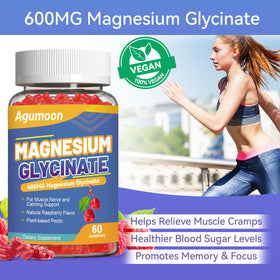 Gummies de Magnésium Agumoon, présentation avec des fruits frais