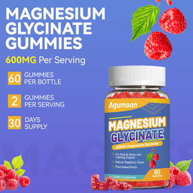 Gummies de Magnésium Agumoon, une poignée de gummies sur une table