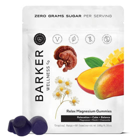 Gummies de magnésium Barker Wellness Co au mangue tropical, vue de face