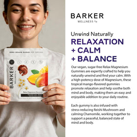Gummies de magnésium Barker Wellness Co, présentation sur une assiette