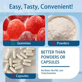 Gummies de magnésium bisglycinate Belano, présentation avec fruits