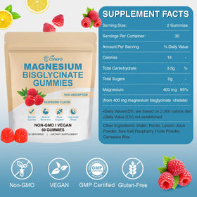 Gummies de magnésium bisglycinate Civavo, affichage des informations nutritionnelles
