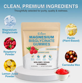 Gummies de magnésium bisglycinate Civavo, présentation avec une cuillère