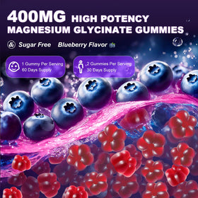 Gummies de magnésium bisglycinate Elysx, 400mg, sur une table