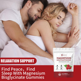 Gummies de magnésium bisglycinate Hywebvctok avec fruits frais en arrière-plan